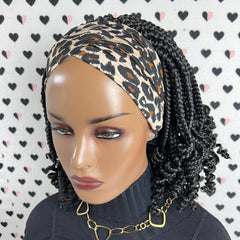 Peluca con diadema rizada y rizos cortos, banda para la cabeza trenzada, caja de peluca, trenzas, pelucas para mujeres negras, 10 pulgadas