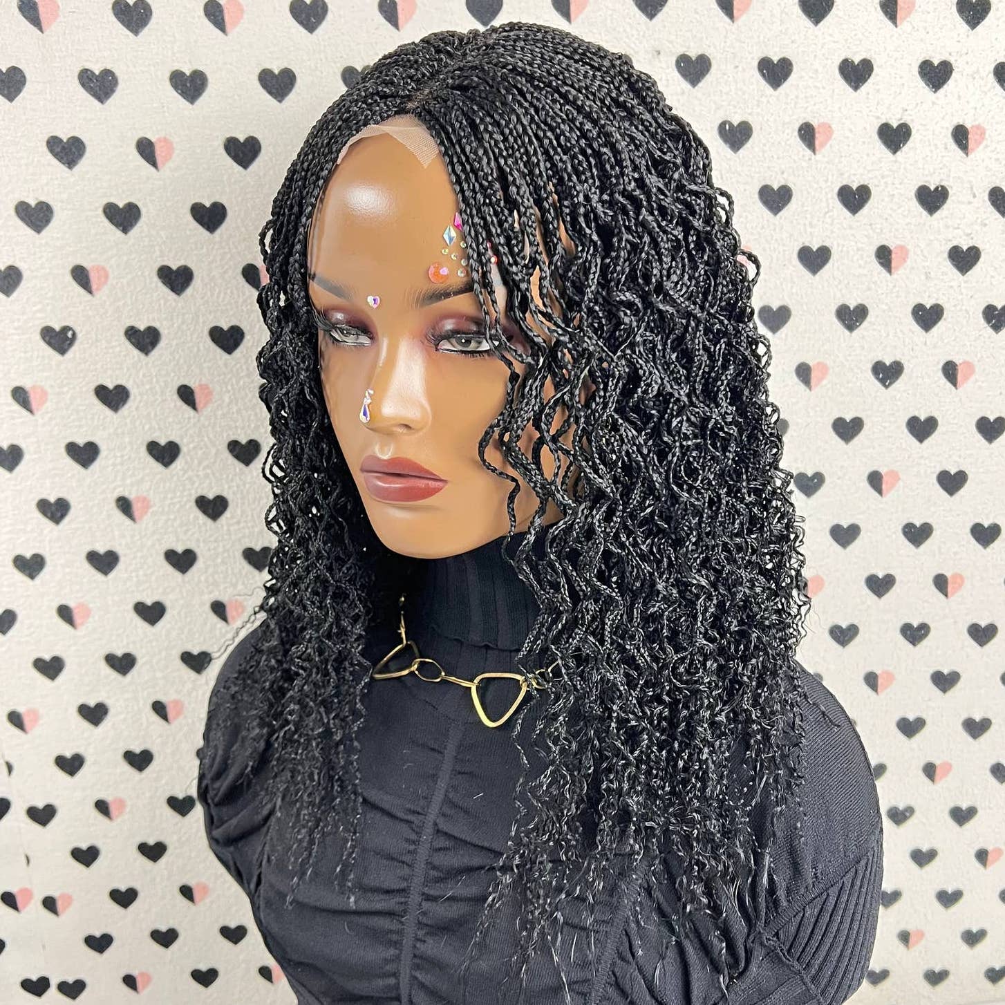 Lace Closure Box Braid Wavy Curls Braids Braided Lace Front Frontal Curly Wig