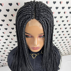 Box Braids Braided Lace Closure Frontal Wig Color 1b 18 Inches