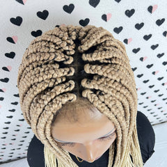 Braided Wig Box Braids Lace Front Wigs For Black Women Color 27/613 Ombre