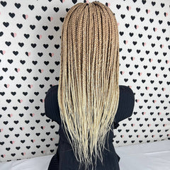Braided Wig Box Braids Lace Front Wigs For Black Women Color 27/613 Ombre
