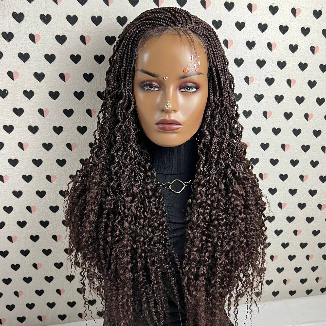Curly Lace Frontal No Part Lace Closure Box Braid Wavy Curls Braids Braided Wig