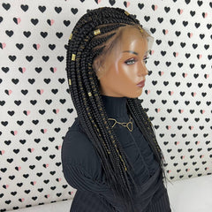Cornrows Braided Wig With Baby Hairs Box Braid Lace Front Wigs For Black Women