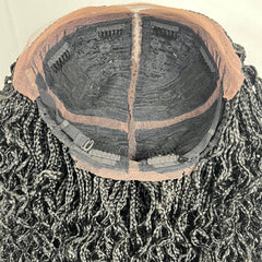 Curly Braided Wig Small Box Braids Lace Frontal Wavy Curls Lace Front Wigs