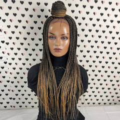 Box Braids Braided Lace Wigs Lace Front Wig Color 1b/27 Ombre 26 Inches