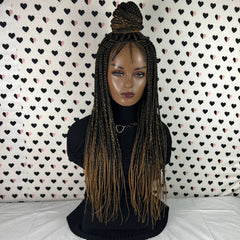 13x4 Lace Frontal Box Braids Braided Lace Front Wig Color 1b/Burgundy –  Braidslacewigs