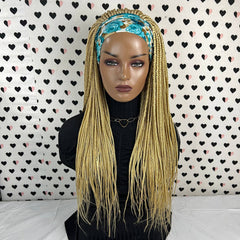 Diadema peluca trenzada banda para la cabeza peluca caja trenzas pelucas para mujeres negras 613 Rubio