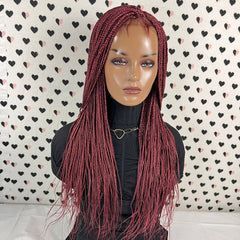 Ready To Ship Braided Wig Lace Frontal Small Box Braids Lace Front Wig 24 Inches