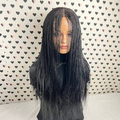 Micro Million Twist Wig Tiny Twists Lace Closure Frontal Braided Wig Black