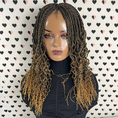 Lace Closure Box Braid Wavy Curls Curly Braids Braided Lace Front Frontal Wig