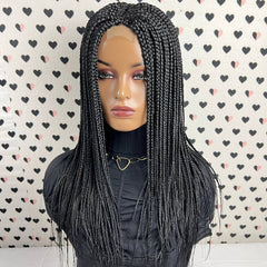 Box Braids Braided Lace Closure Frontal Wig Color 1b 18 Inches