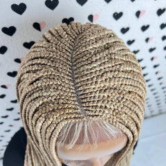 C Cut Cornrow Feedin Box Braids Braided Lace Front Braid wigs Color 613 Ombre