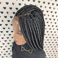 Las trenzas medias frontales de la caja del cordón 13x4 trenzaron las pelucas delanteras del cordón para las mujeres negras
