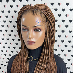 No Part Braid Lace Wig Hand Braided Box Braids Lace Front Wig Color 30