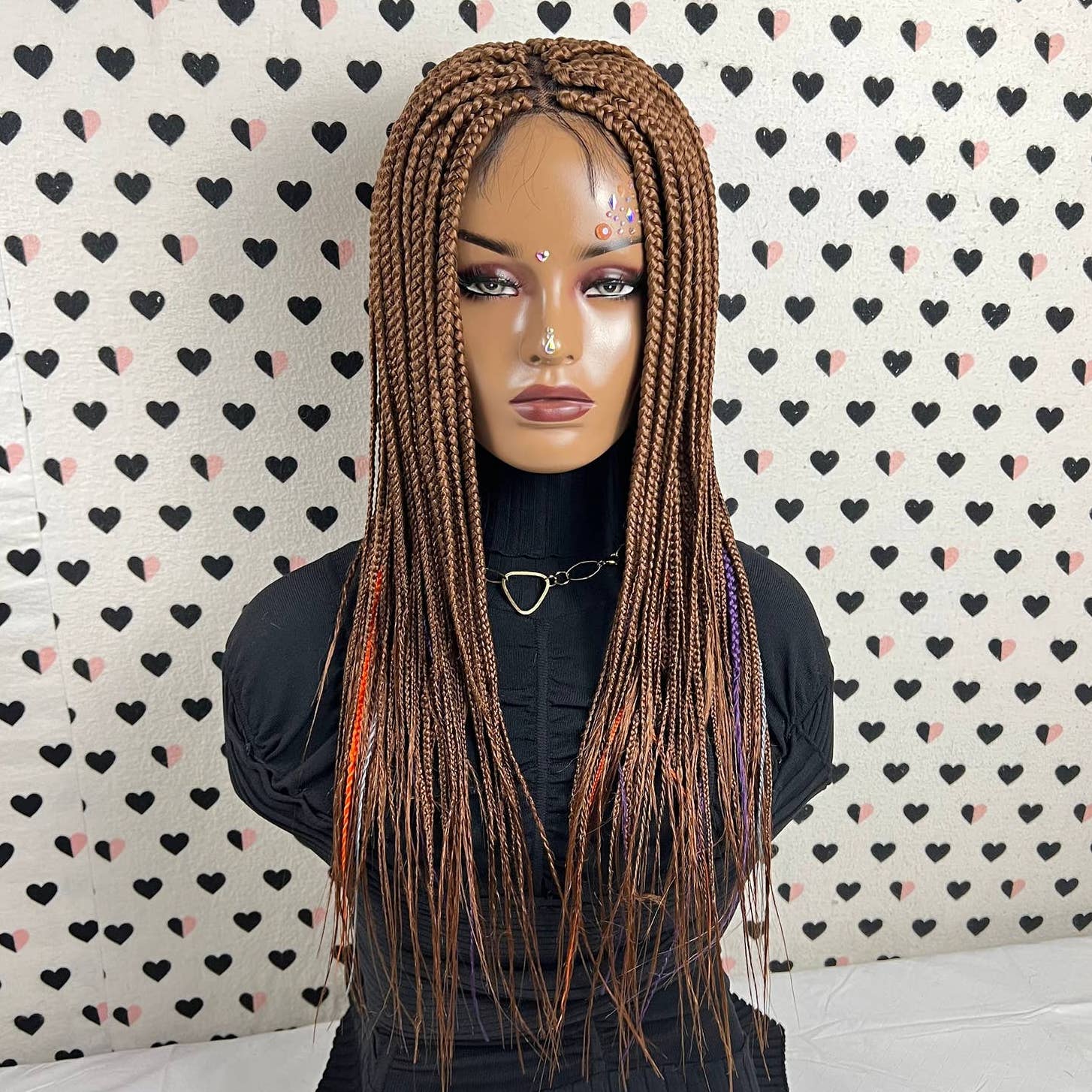 Box Braid Lace Closure Braided Wig Braids Lace Front Wigs Multi Mixed Color