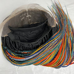 Box Braided Wig Lace Frontal Handmade Braids Wigs For Black Women Multicolored