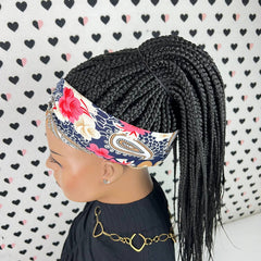 Diadema peluca trenzada banda para la cabeza peluca caja trenzas pelucas para mujeres negras 1b 24 pulgadas
