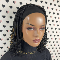 Peluca con diadema, banda para la cabeza trenzada, caja rizada, trenzas y pelucas para mujeres negras con rizos