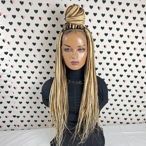 13x4 Lace Frontal Multi Color Braids Box Braid Braided Wigs For Black Women