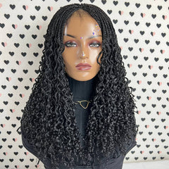 Lace Closure Box Braid Wavy Curls Curly Braids Braided Lace Front Frontal Wig