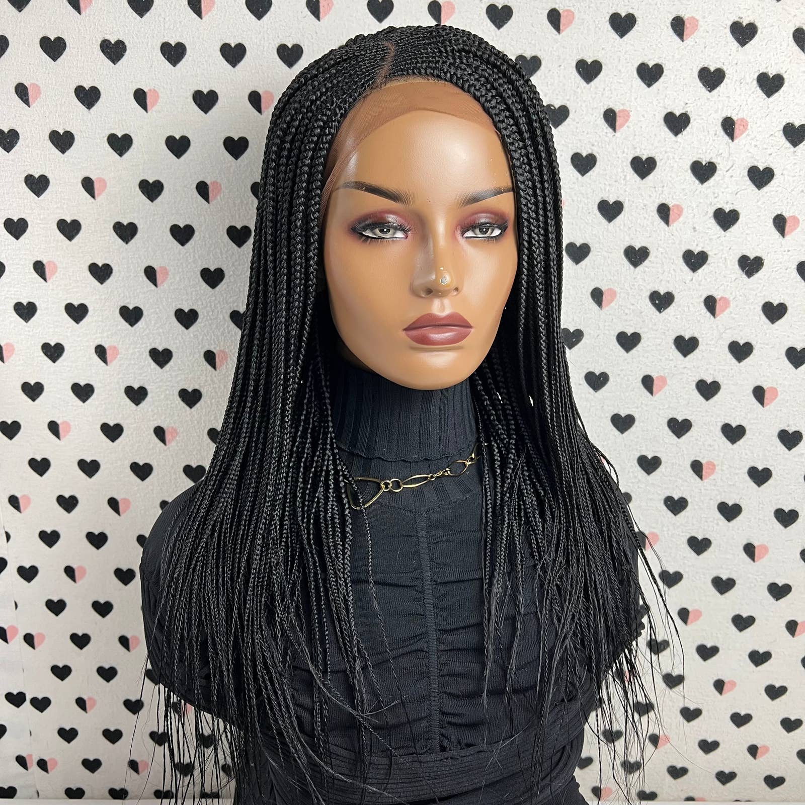 Cornrow Braid C Cut Cornrows Braided Wig Box Braids Lace Front Wig Unit Color 1b Black 20 Inches