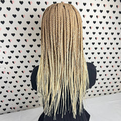 Short Box Braid Braided Wig Braids Lace Front Wigs Color 27/613 Ombre 18 inches