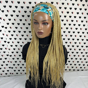 Headband Wig Braided Head band Wig Box Braids Wigs For Black Women 613 Blonde