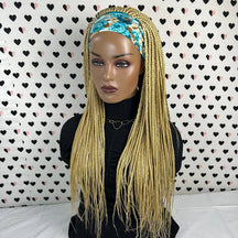 Diadema peluca trenzada banda para la cabeza peluca caja trenzas pelucas para mujeres negras 613 Rubio