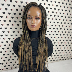 Big Braids Box Braid Braided Wigs For Black Women 13x4 Lace Frontal Wig Ombre 27
