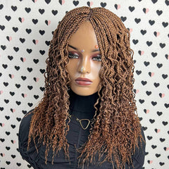 Curly Wavy Curls Lace Closure Frontal Goddess Box Braids Braided Lace Wigs