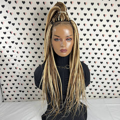 13x4 Lace Frontal Multi Color Braids Box Braid Braided Wigs For Black Women