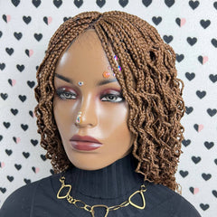 Curly Wavy Curls Lace Closure Frontal Goddess Box Braids Braided Lace Wigs