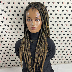 Big Braids Box Braid Braided Wigs For Black Women 13x4 Lace Frontal Wig Ombre 27