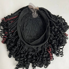 Short Curls Braids Fully Hand Braided Lace Closure Handmade Box