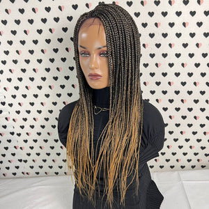Box Braids Braided Lace Wigs Lace Front Wig Color 1b/27 Ombre 26 Inches