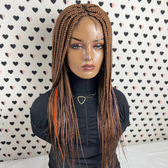 Box Braid Lace Closure Braided Wig Braids Lace Front Wigs Multi Mixed Color
