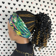 Peluca con diadema, banda para la cabeza trenzada, caja rizada, trenzas y pelucas para mujeres negras con rizos