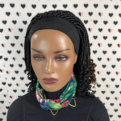 Peluca con diadema trenzada rizada para mujeres negras con rizos