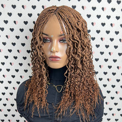 Curly Wavy Curls Lace Closure Frontal Goddess Box Braids Braided Lace Wigs