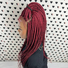 Pelucas trenzadas del frente del cordón de la peluca de las trenzas de la caja frontal del cordón 13x4 para las mujeres negras rojas