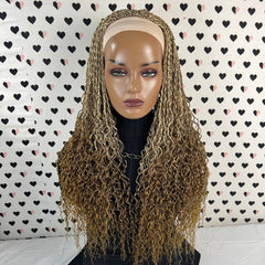 Twist Curly Trenzas Diadema Peluca Trenzada Banda para la cabeza Pelucas retorcidas para mujeres negras
