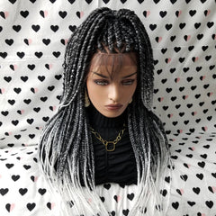 Ombre Braided Wig Box Braided Lace Front Wig Box Braid Lace Wigs For Black Women