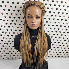 No Part Braid Lace Wig Hand Braided Box Braids Lace Front Wig Color 27