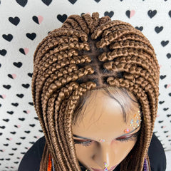 Box Braid Lace Closure Braided Wig Braids Lace Front Wigs Multi Mixed Color