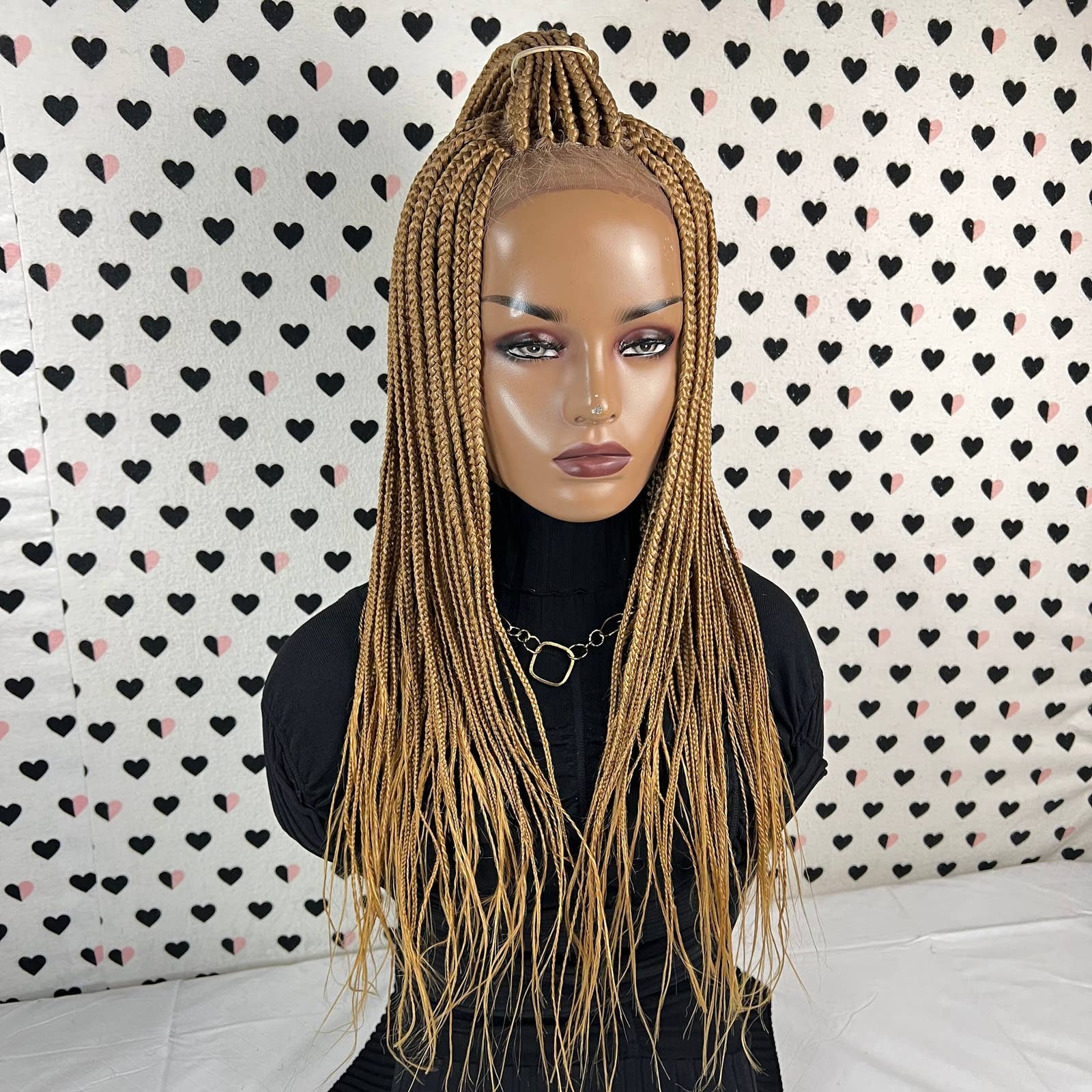 Box Braids Braided Lace Wigs Lace Front Wig For Black Women 27 Golden Blonde