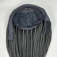 Diadema peluca trenzada banda para la cabeza peluca caja trenzas pelucas para mujeres negras 1b 24 pulgadas