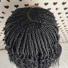 Wavy Curls Curly Braids Cornrows Box Braided Wigs For Black Women Closure Wig