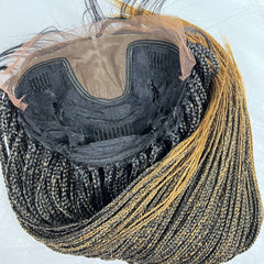 Peluca trenzada Ombre Caja Trenza Peluca Pelucas delanteras de encaje Color 1b/27 Ombre 26 pulgadas