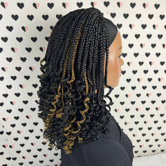 Peluca con diadema, banda para la cabeza trenzada, caja rizada, trenzas y pelucas para mujeres negras con rizos