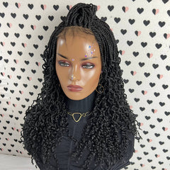 Lace Closure Box Braid Wavy Curls Curly Braids Braided Lace Front Frontal Wig